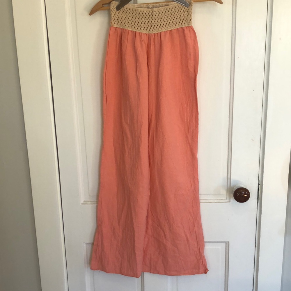 Wide leg linen pants